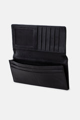 Mens original leather wallet with crocodile texture in black colour by JULKE