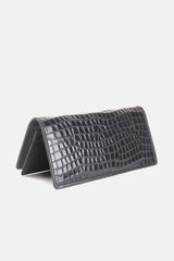 Mens original leather wallet with crocodile texture in black colour by JULKE