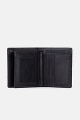 Mens original leather wallet with crocodile texture in black colour by JULKE