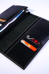 Mens leather long wallet in black colour by JULKE