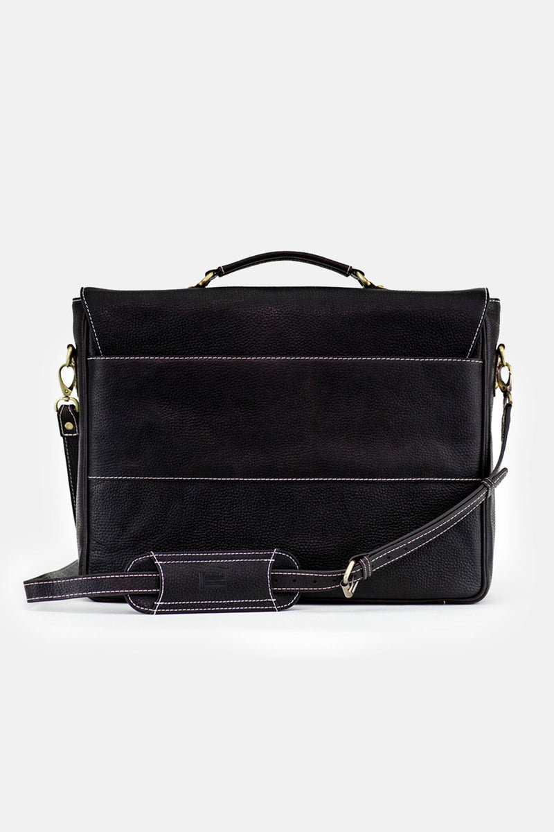 Mens original leather laptop bag in black colour by JULKE