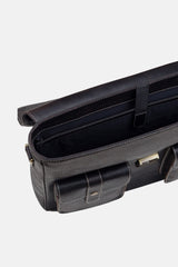 Mens original leather laptop bag in black colour by JULKE