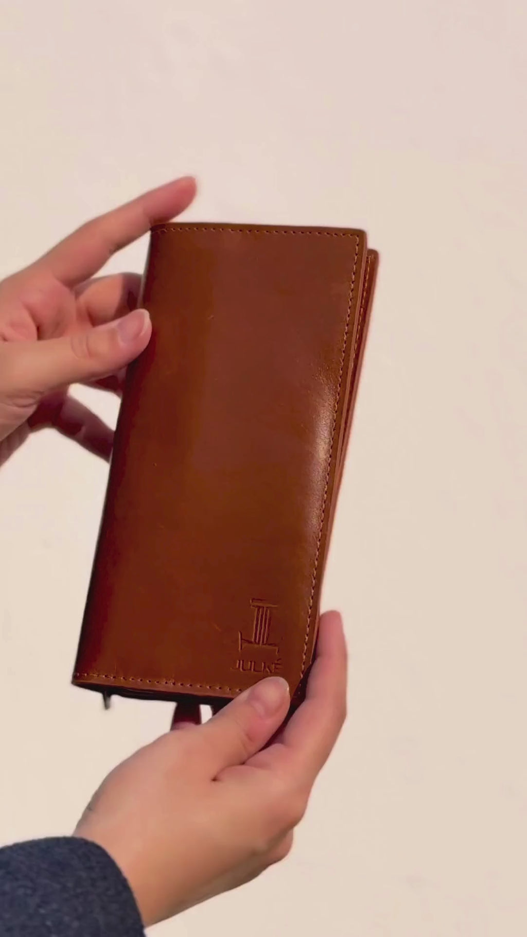 Mens leather long wallet in tan colour by JULKE