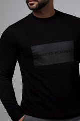 Mens winter sweatshirt in black colour with printing by JULKE