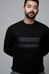 Mens winter sweatshirt in black colour with printing by JULKE