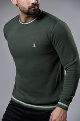 Mens winter sweatshirt in dark green by JULKE