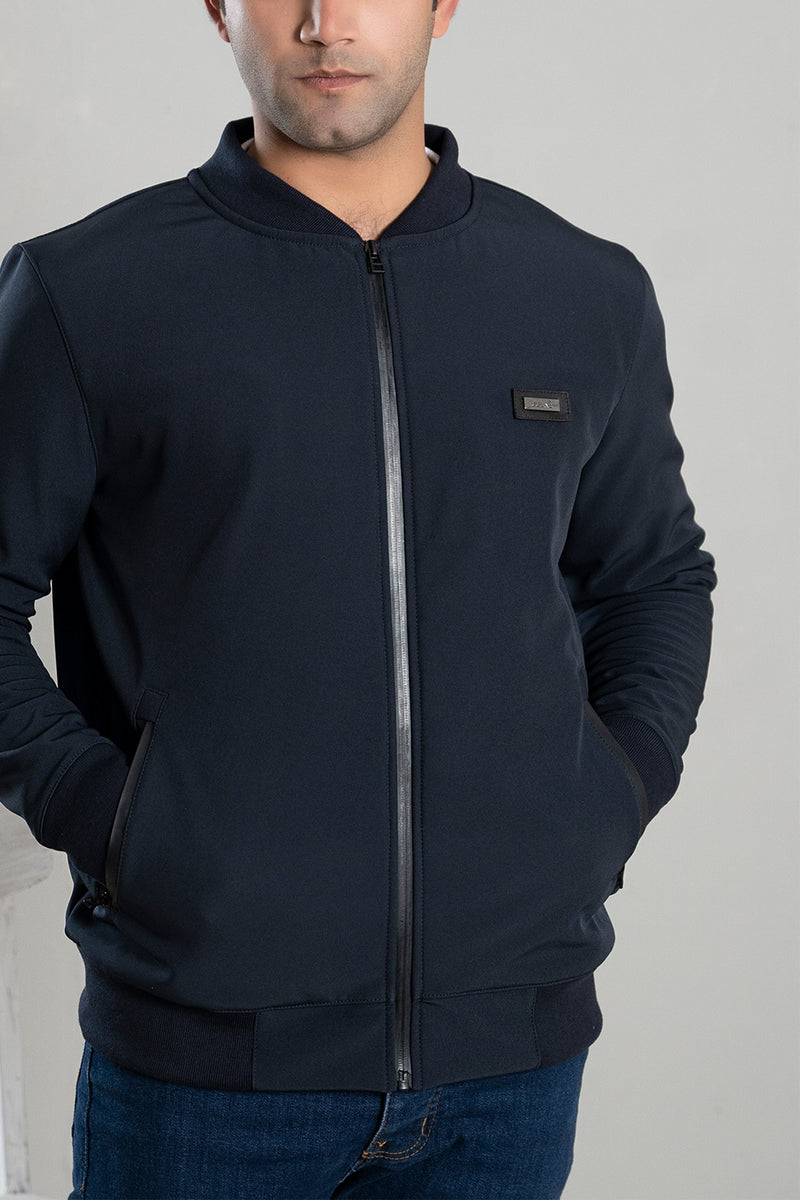 Mens winter jacket in navy blue with waterproof zip by JULKE