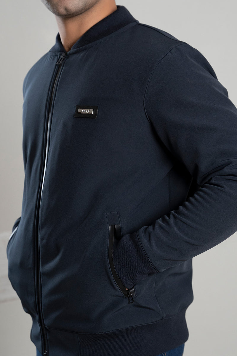 Mens winter jacket in navy blue with waterproof zip by JULKE