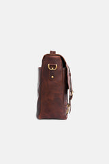 Mens original leather messenger laptop bag in rust colour by JULKE