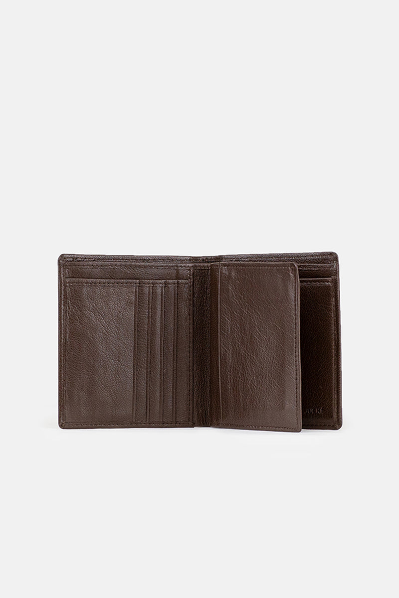 Mens original leather wallet in olive colour in medium size with contrast stitching by JULKE