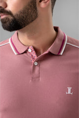 Mens summer polo in dark pink colour by JULKE