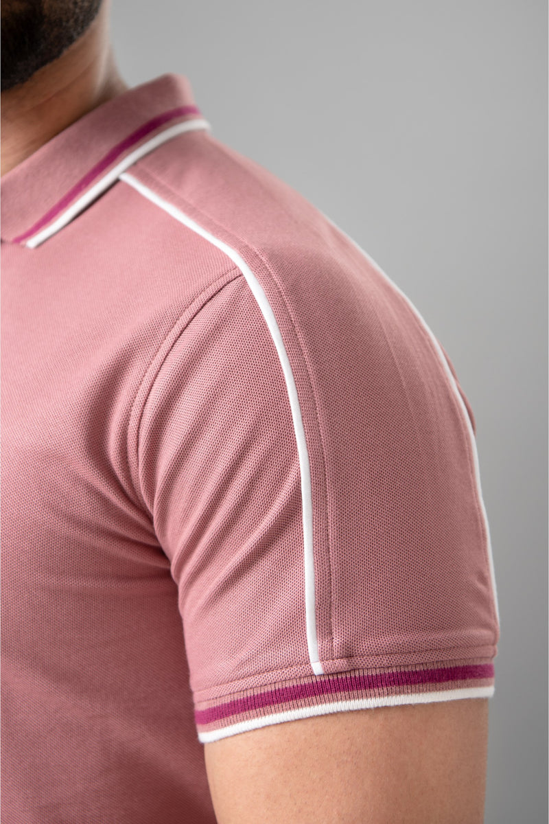 Mens summer polo in dark pink colour by JULKE