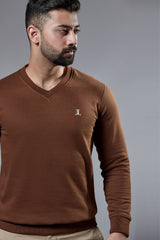 Mens winter sweatshirt in dark brown by JULKE