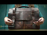 Mens original leather messenger laptop bag in rust colour by JULKE